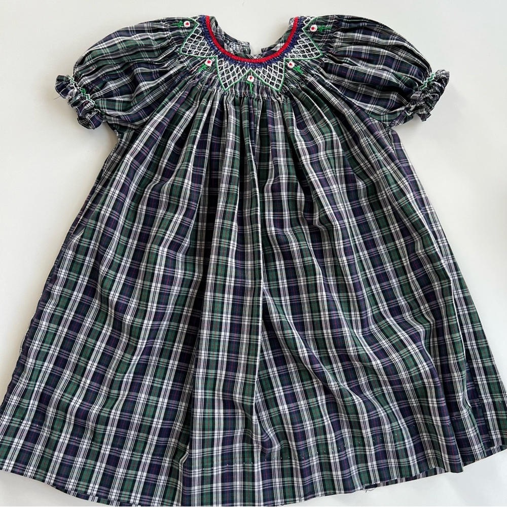 Remember Nguyen Plaid Smocked Dress 18M EUC
